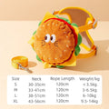 Cartoon hamburger design adjustable escape-proof vest leash for a dog on a walk.