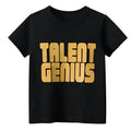 Black men's geometric print short sleeve pullover with loose street fashion styling