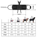 Black Oxford cloth dog rehabilitation harness with adjustable straps for leg support