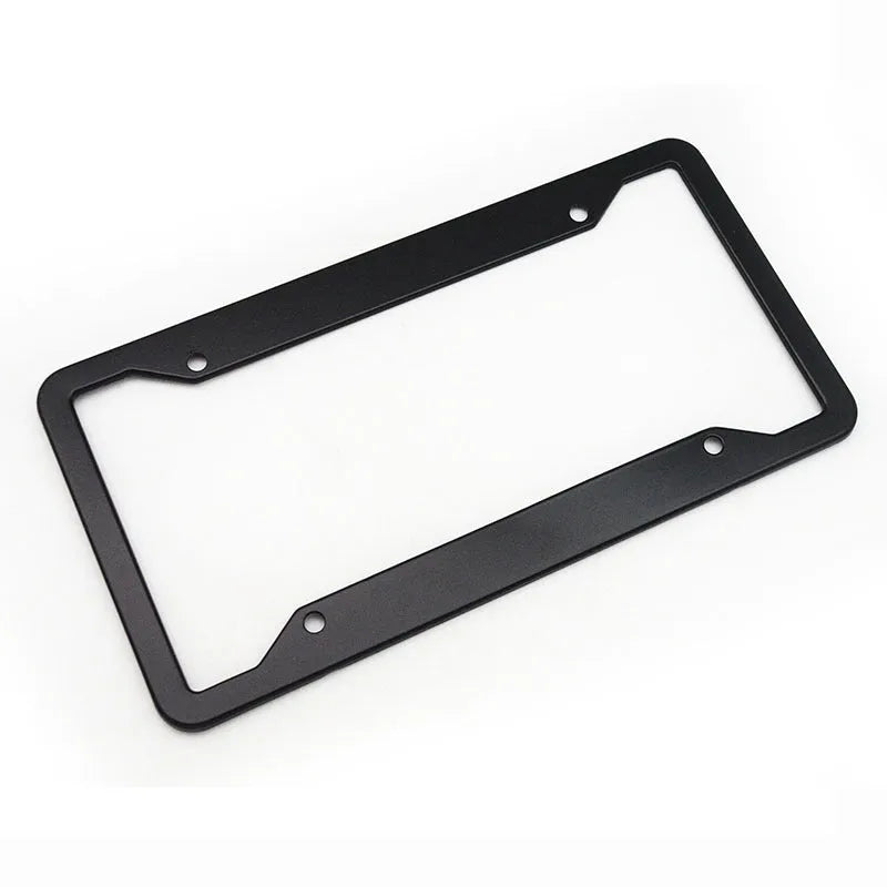 Aluminium alloy stainless steel licence plate frame in black, grey, silver, and steel finishes