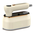 Foldable portable steam iron in Milky White with ceramic base plate and foldable handle