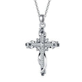 925 sterling silver cross pendant necklace for women, silver colour, 26mm by 17.5mm, 3g weight