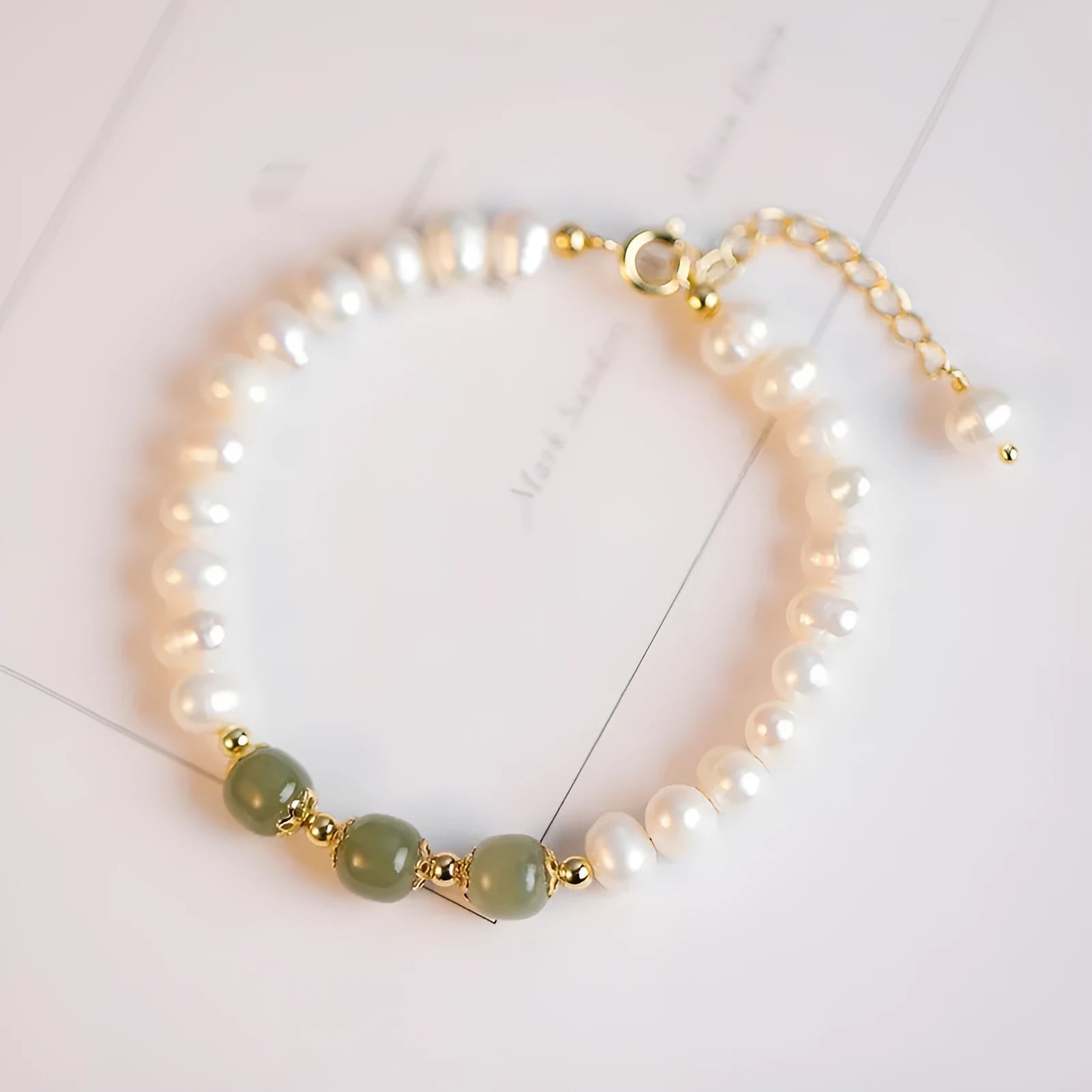 Natural freshwater pearl bracelet with diamond-shaped pearls in Korean style design