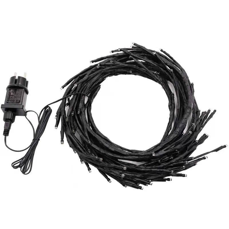 Flexible willow vine LED garland with bendable branches and warm white lights for wall decoration