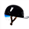 Men's retro half-shell electric bicycle helmet in bright black gradient blue colour
