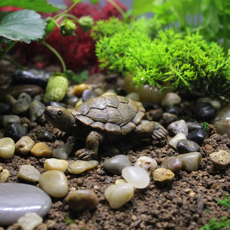 Simulation turtle resin garden ornament for micro landscape displays