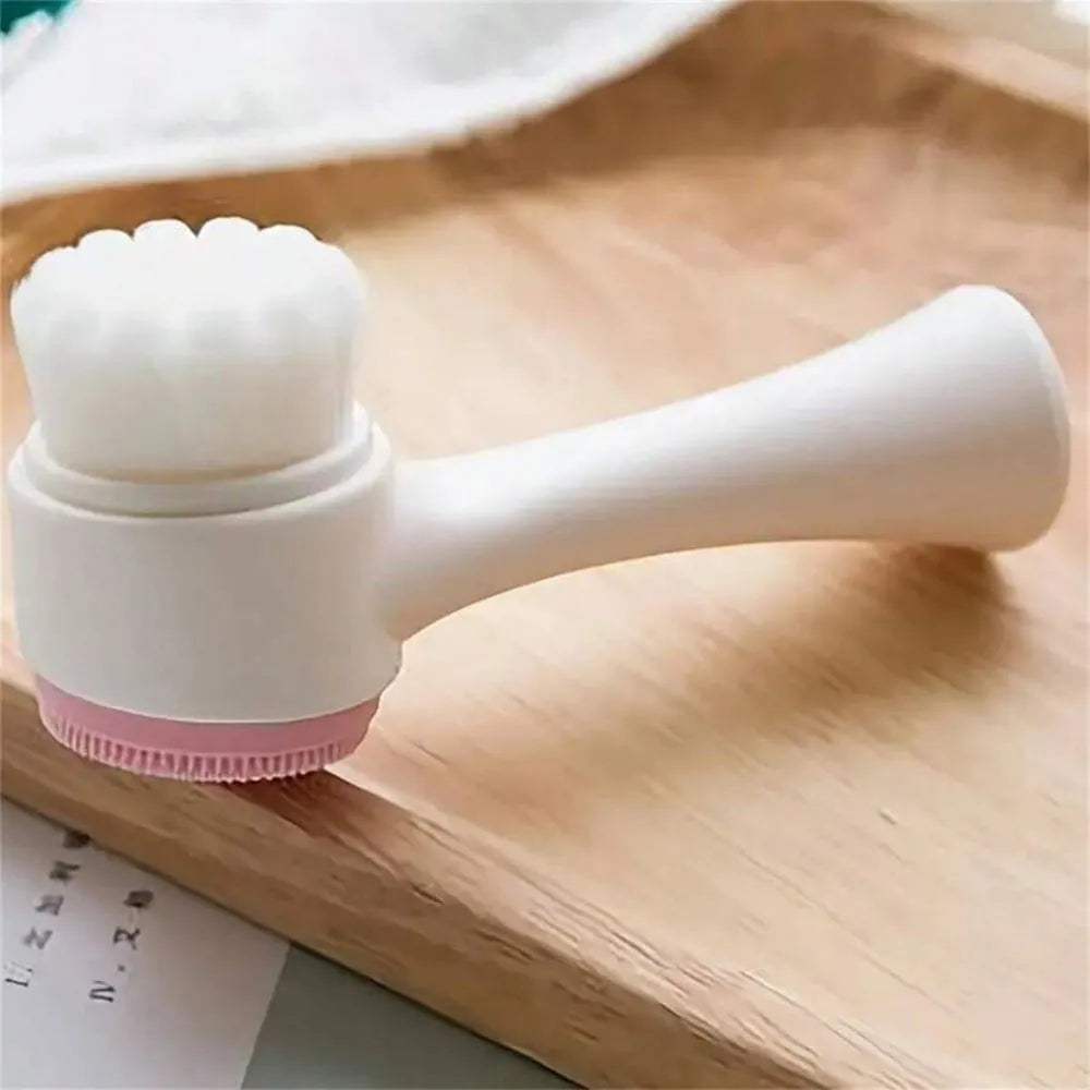 Blue and pink pet paw brush grooming tool for dogs and cats