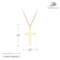 S925 sterling silver cross pendant necklace on an adjustable O-chain in gold plated finish