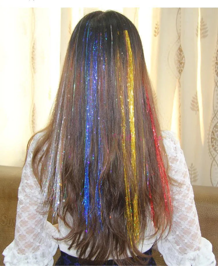 Laser hair colour hair extension clip in high temperature wire in red colour on white background