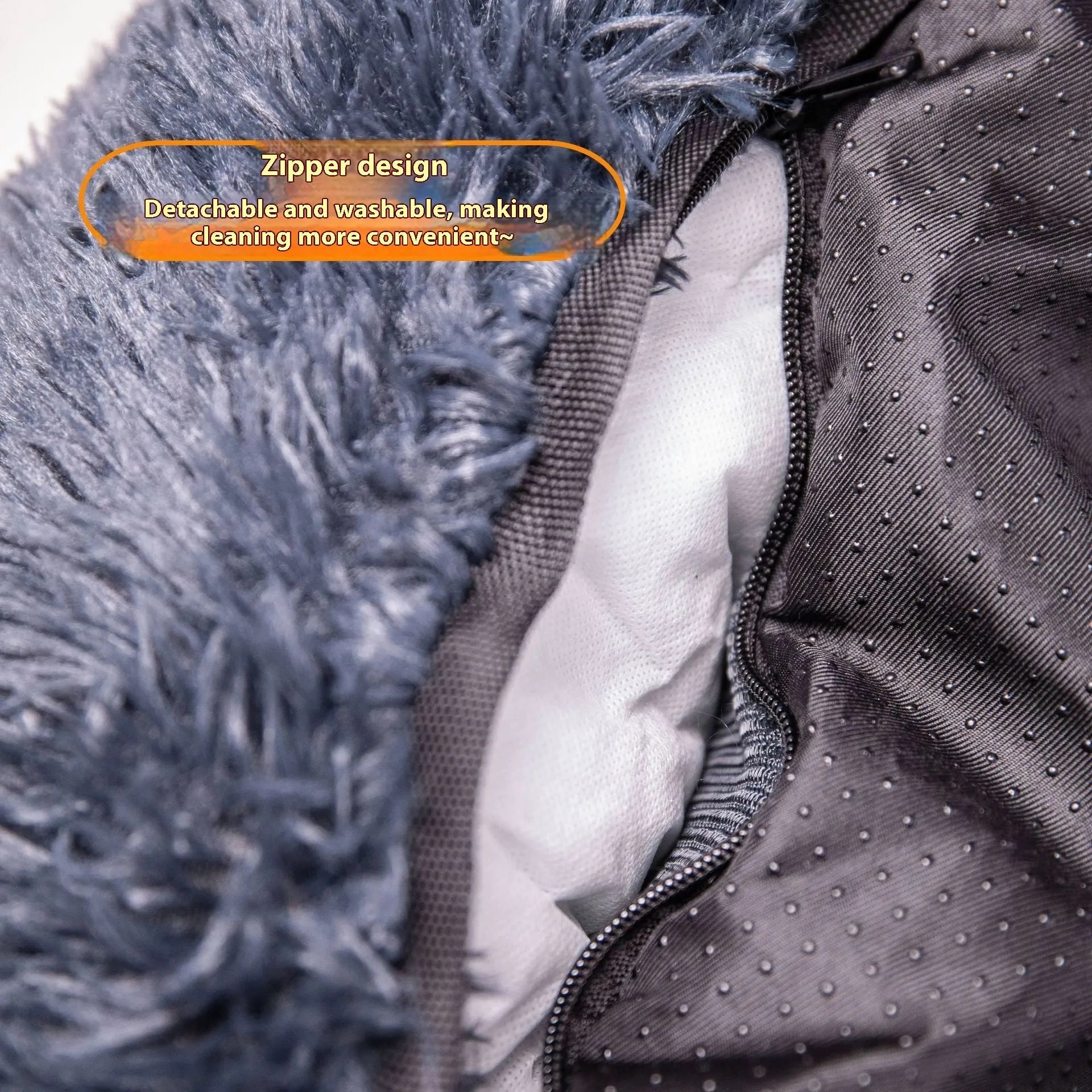 Thick thermal vehicle pet mat shown on car seat in dark grey colour