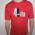 Red men's cotton T-shirt with round neck and short sleeves for summer casual wear