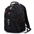 Black 38-litre business laptop backpack with three compartments and multiple pockets for organisation.