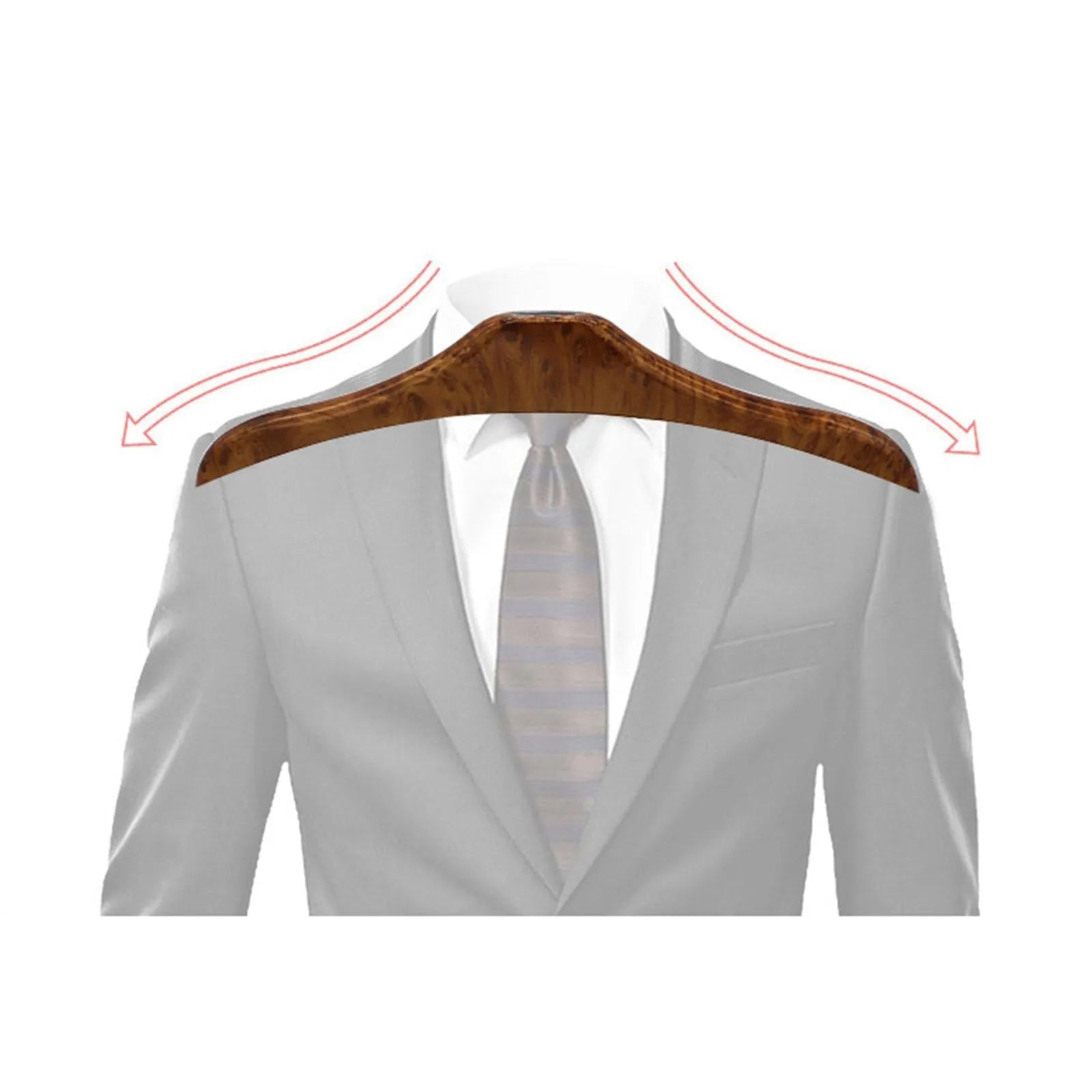 Wood yellow stainless steel car mounted clothes hanger with 46.5cm dimensions for suits and uniforms