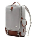Men's modern Oxford cloth backpack in army green colour, showing its large 30x16x46cm capacity and Korean-style design.