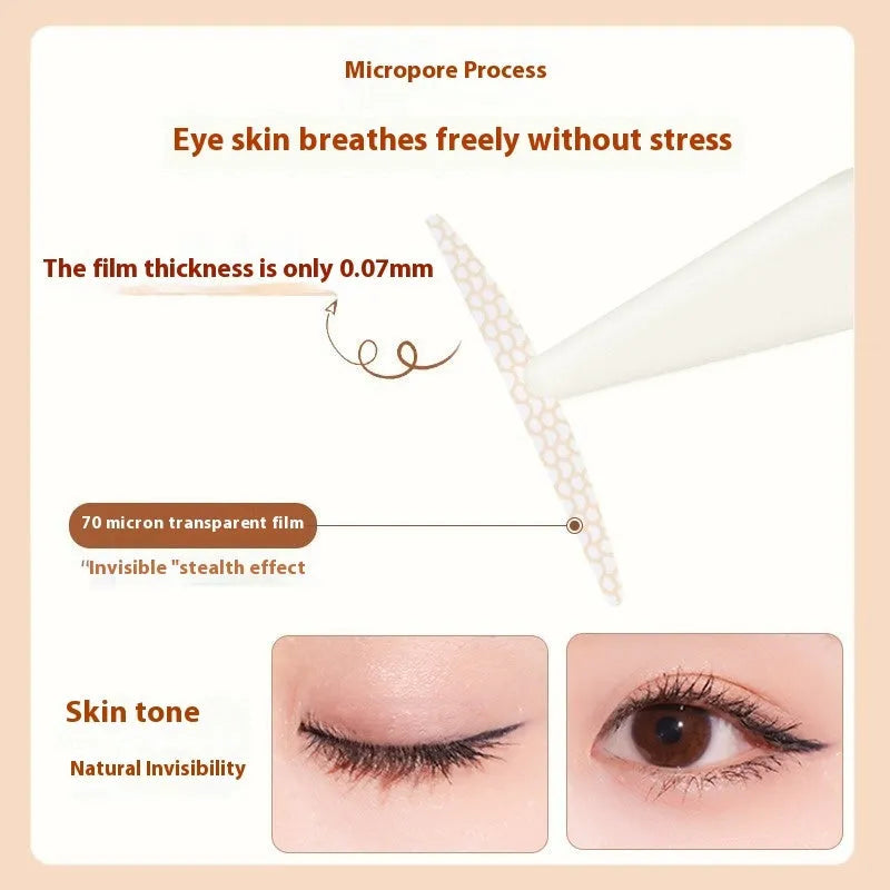Double eyelid stickers roll with 120 transparent traceless lace strips for invisible eyelid crease
