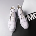 PU leather men's winter ankle boots in black and white colours with high-top sneakers style