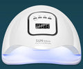 White nail polish baking lamp dryer with dual UV LED light source and control panel
