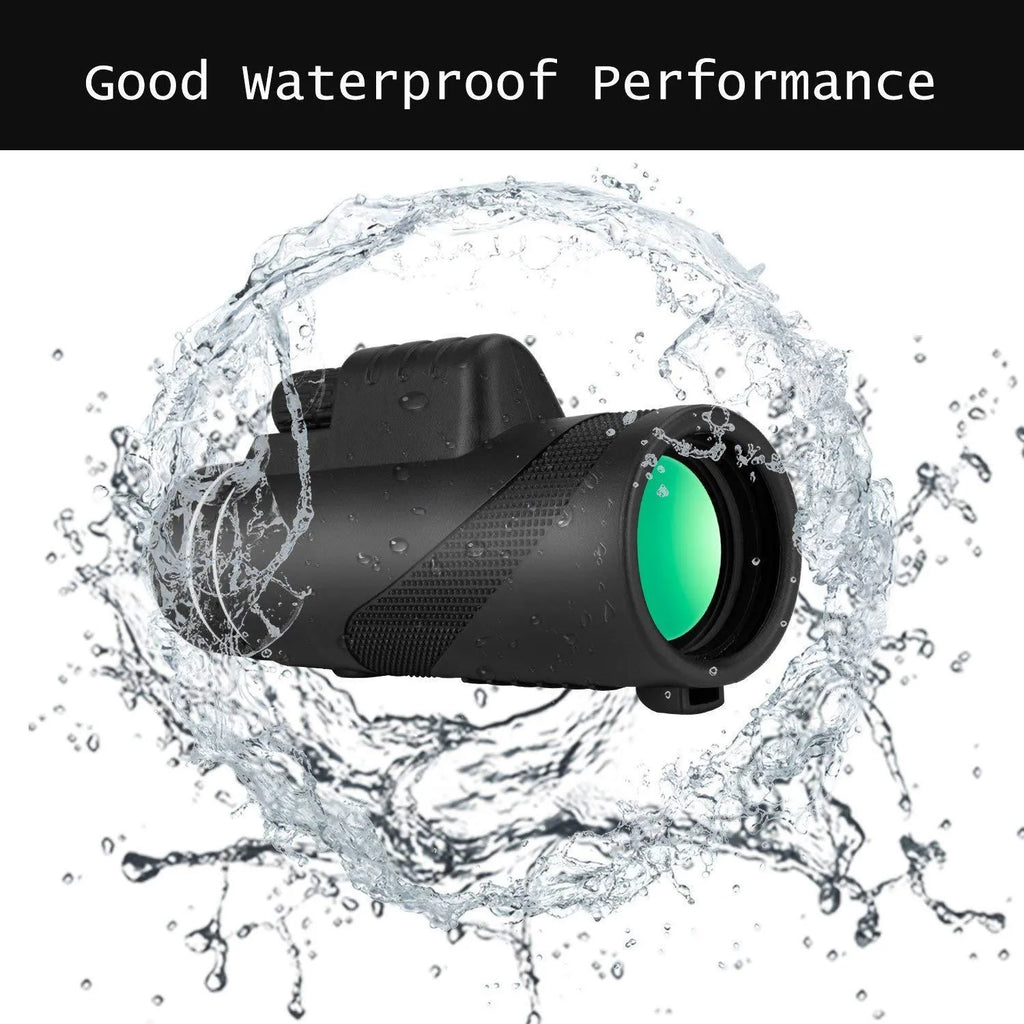 Black 40x60 HD smartphone telescope monocular with fully multi-coated lens for long-range viewing
