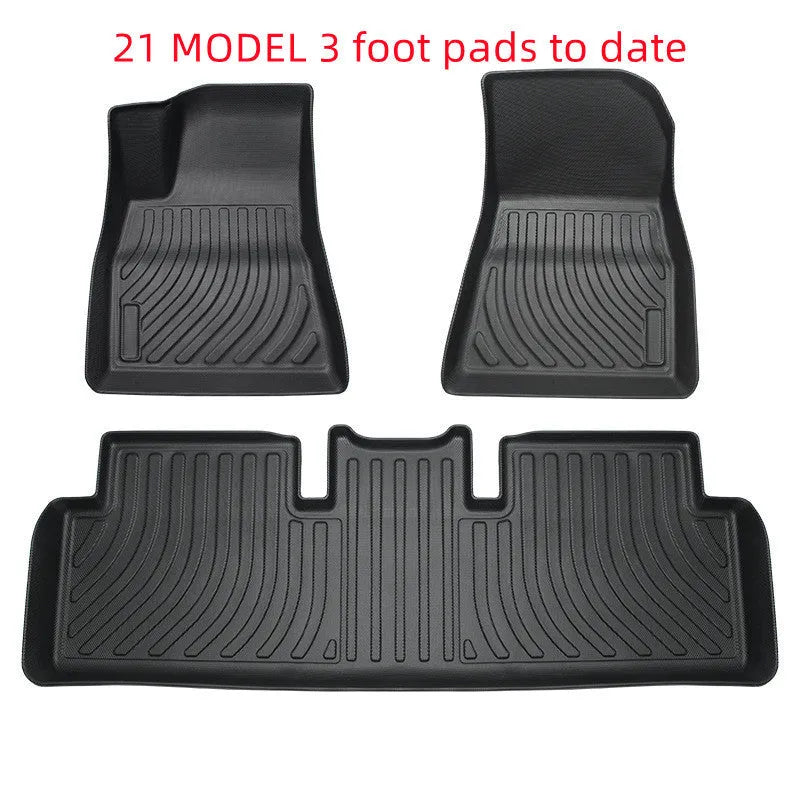 Tesla car floor mats with TPE footrest for Model 3, Y, X and S vehicles