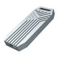 USB 4.0 aluminium M.2 NVMe SSD external hard drive enclosure case in silver and grey colours