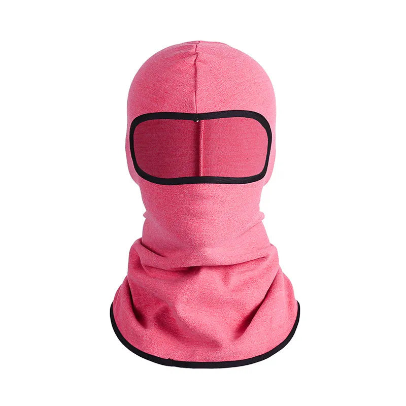 Cotton motorcycle head cover and gloves set in a patterned street style for winter riding.