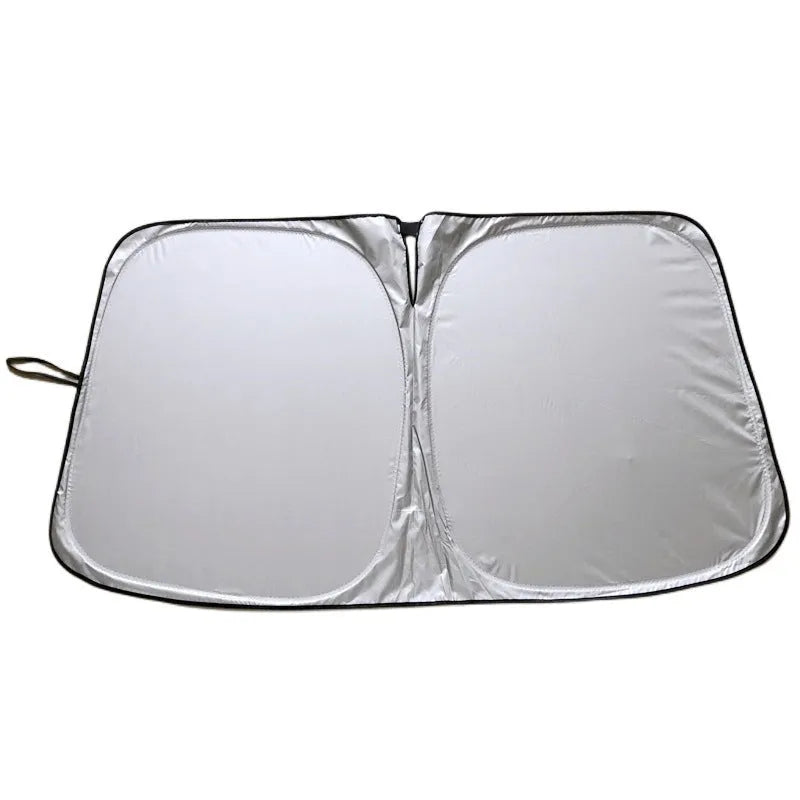 Titanium silver car sunshade with aluminium foil construction for heat insulation