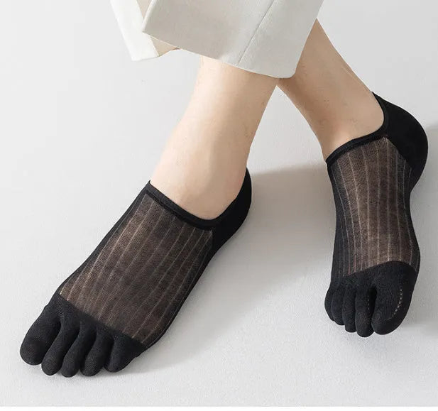 Modal cotton five-finger boat socks in ultra-thin breathable design for summer wear