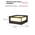 LED outdoor solar column light aluminium housing IP54 rating 220x100mm or 270x130mm