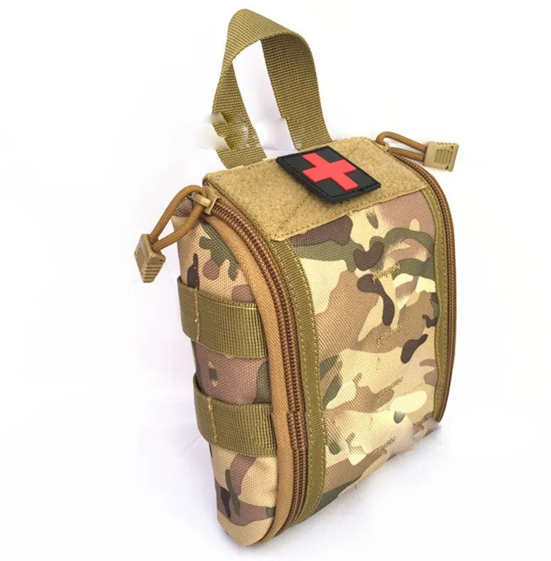 Tactical medical kit for outdoor camping and climbing with first aid supplies in five colour options.
