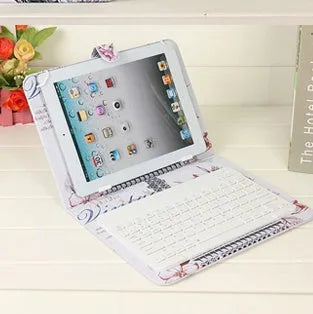 Wireless Bluetooth keyboard case with protective holster for smartphones and tablets in seven colour options