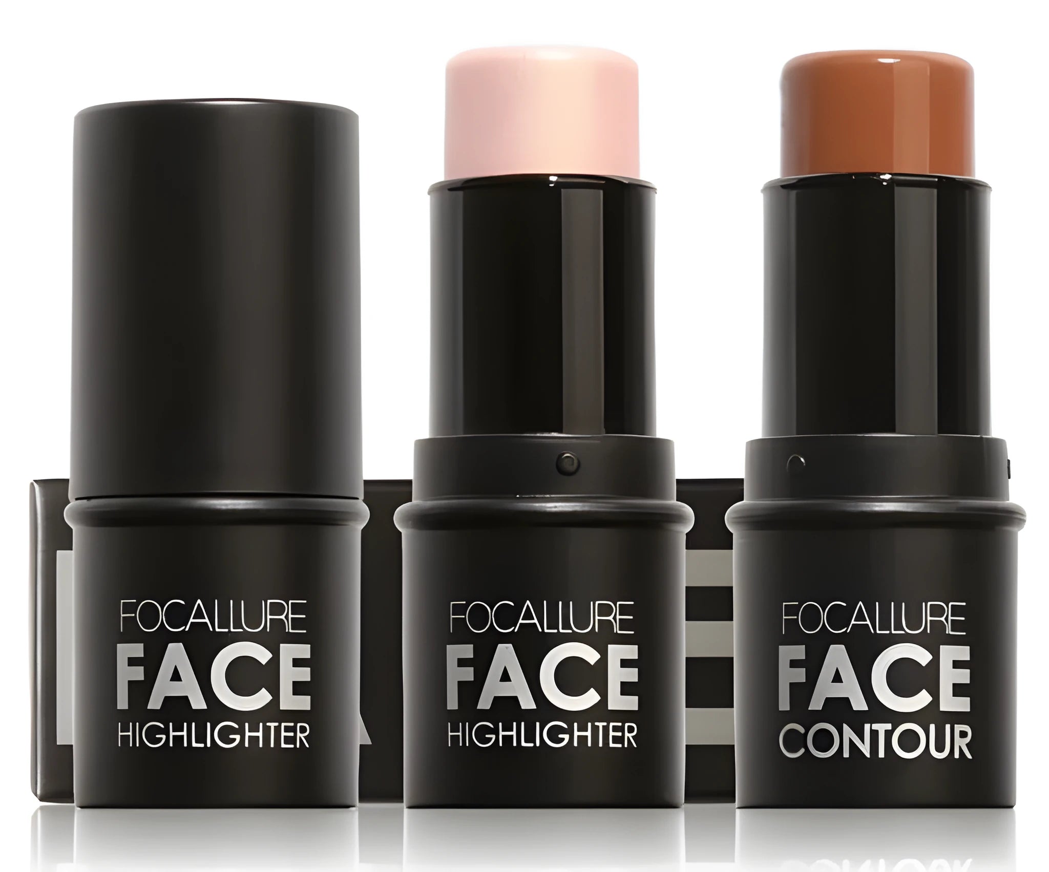 Cream face contour highlighter makeup pot in one of four available shades A, B, C, or D