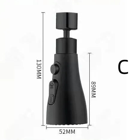 Universal pressurized faucet sprayer in matte black with 360-degree rotating head on a kitchen sink