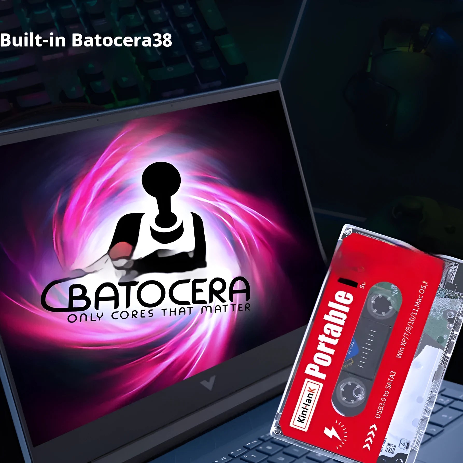 External mechanical hard disk for mobile gaming with 2TB capacity in PC enclosure