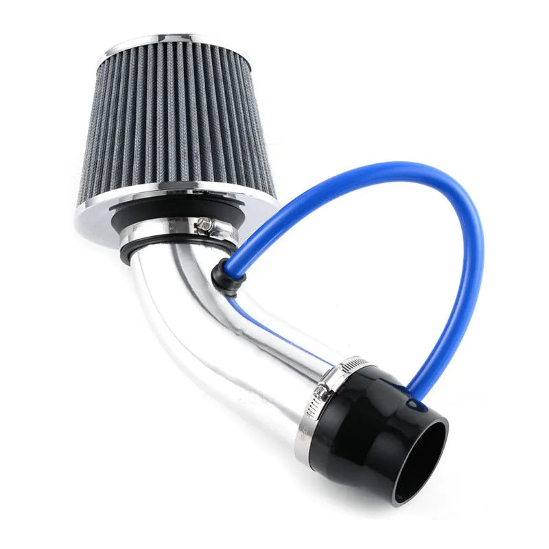 Car high flow air intake package with mushroom head filter and aluminium alloy pipe in carbon fibre pattern