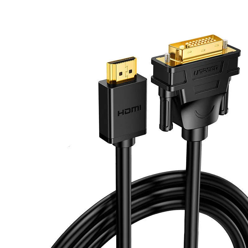HDMI to VGA converter cable showing connectors with length options from 1 to 3 metres