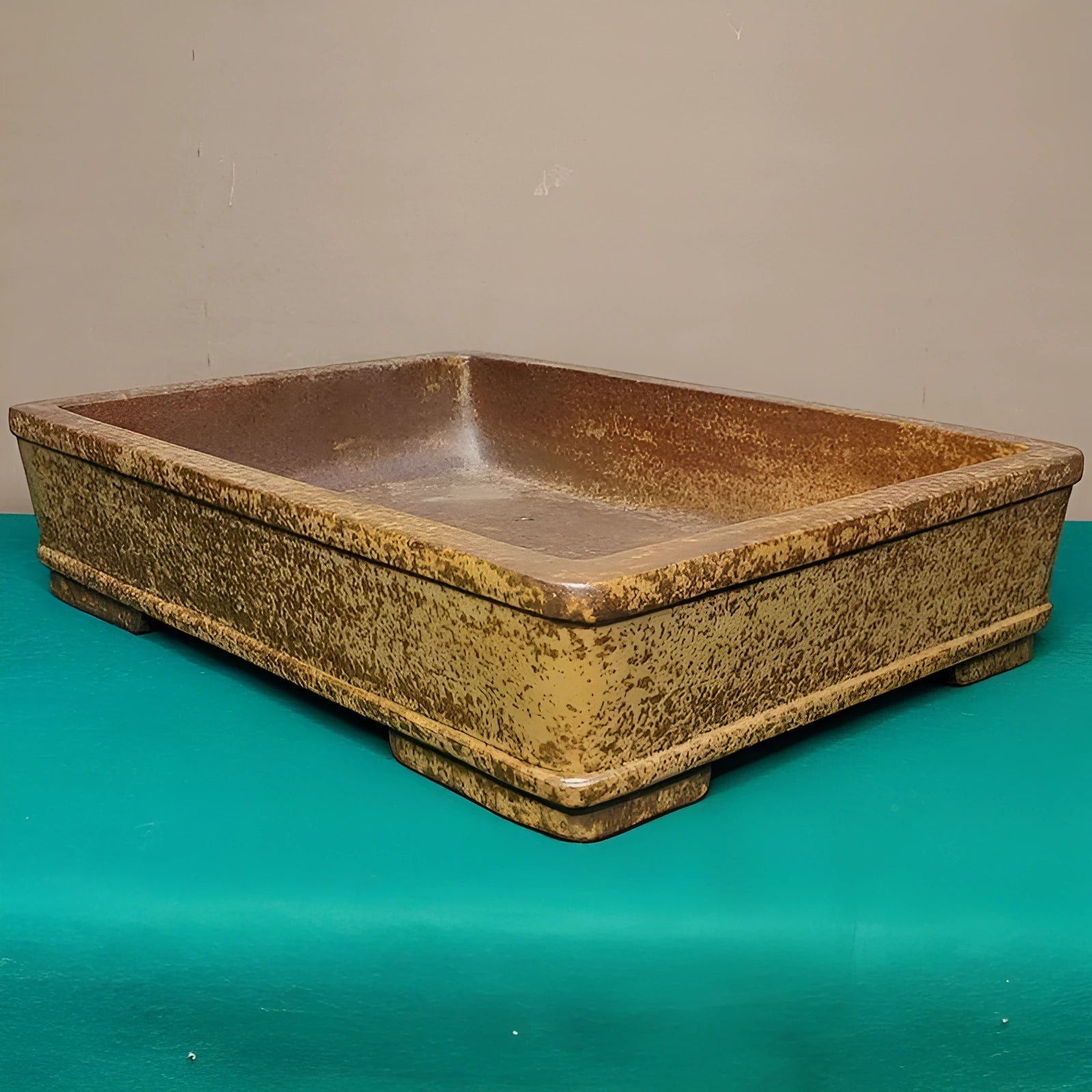 Straight shallow rectangular Yixing fine zisha purple sand flowerpot for plant cultivation