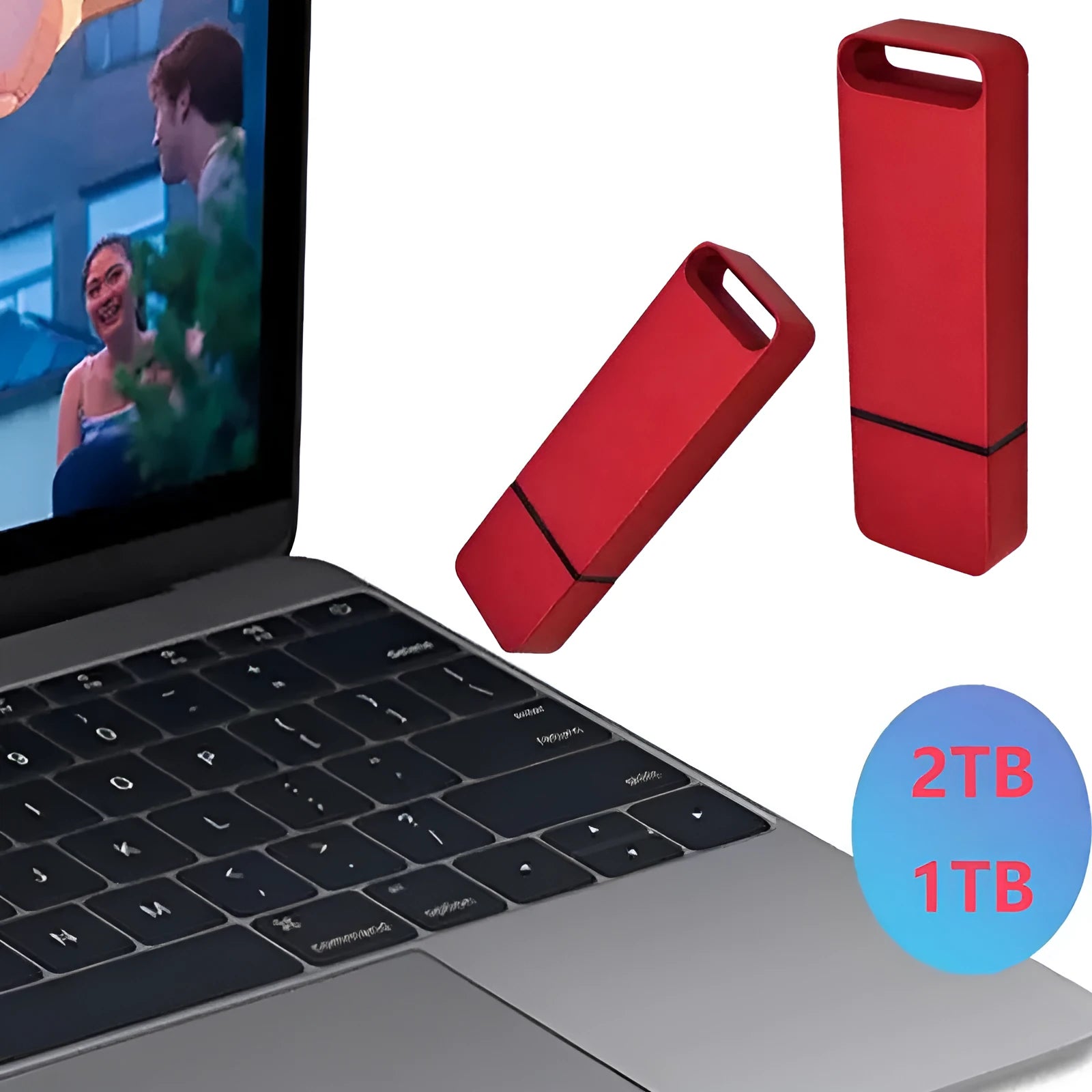 Customisable metal USB flash drive in black, red, or silver with high capacity options.
