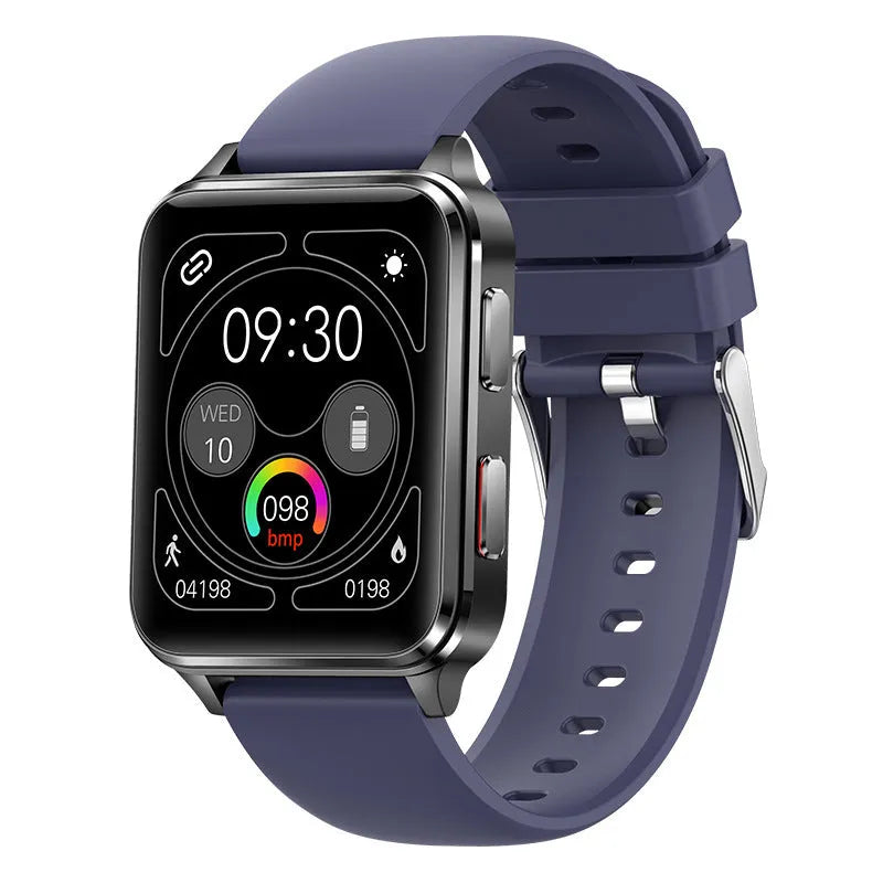 Multi-sport watch with 1.70-inch tempered glass screen and choice of silicone or leather wristbands