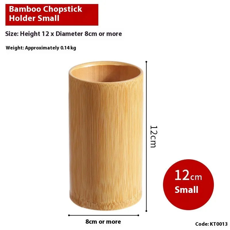 Wild bamboo chopsticks holder in various creative styles including tubes, bevel cuts, and groove patterns