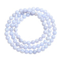 Blue agate bracelet with natural patterns, ruyi elements, and scattered bead arrangement