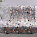 Children's soft flannel blanket with cartoon design, shown in two size options.
