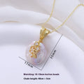 Women's matching baroque pearl geometry necklace with O-ring chain and earring set on display