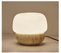 Cream retro bedside lamp with button switch showing 18x17cm dimensions