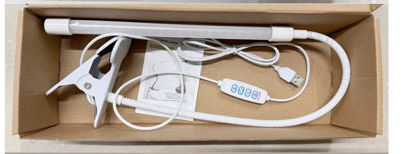 Black and white USB LED desk lamp with 26cm length for study use