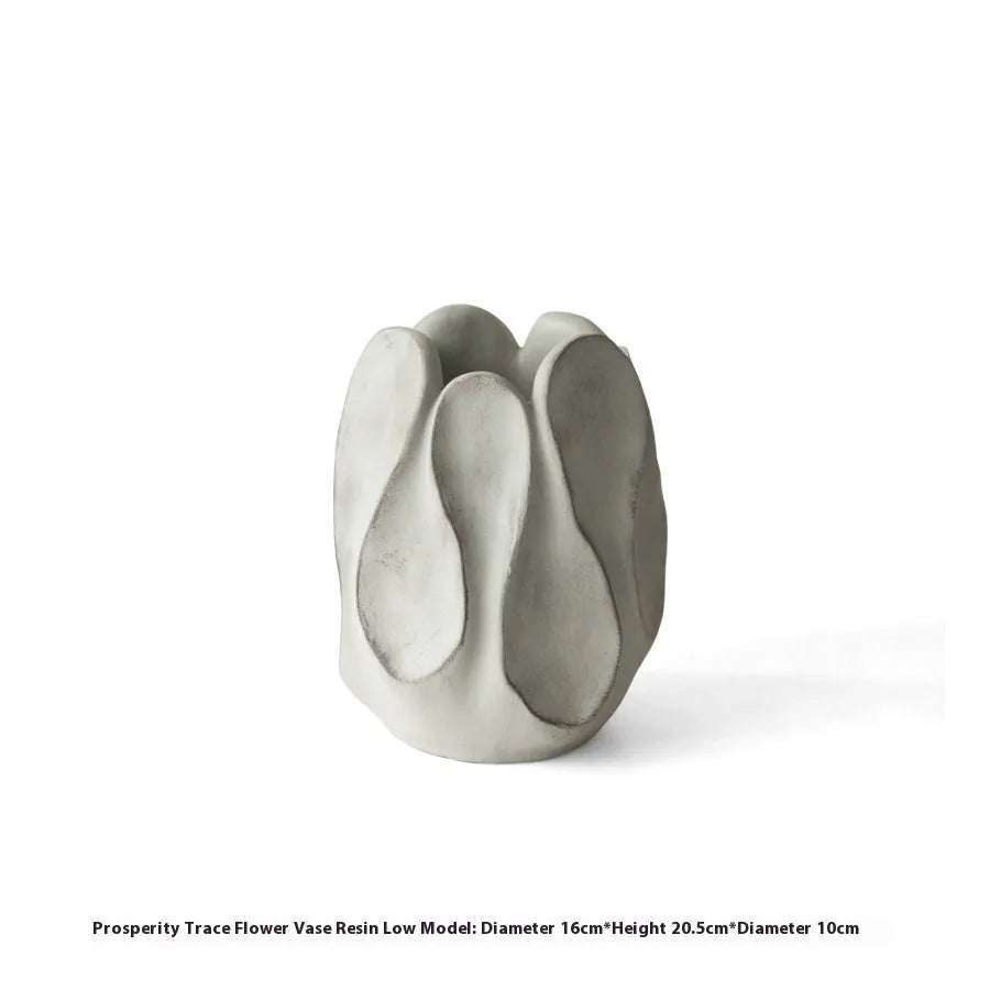 Irregular abstract ceramic vase in magnesium clay for flower arrangement decor