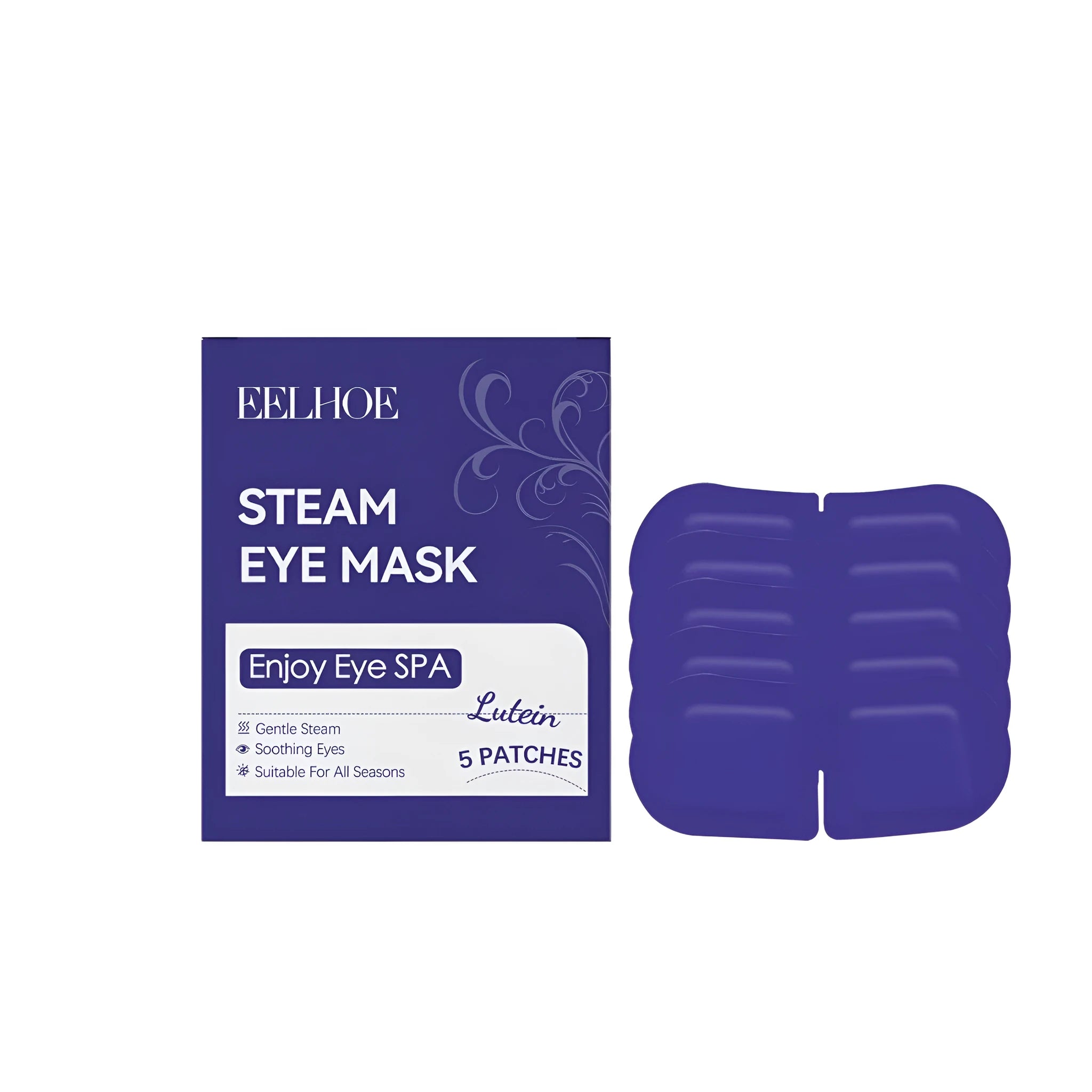 Lutein steam eye mask pack of 5 patches with cranberry extract for warm compress eye care