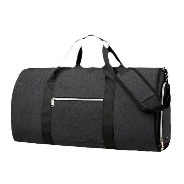 Oxford cloth storage bag with dry wet separation compartments in grey colour option