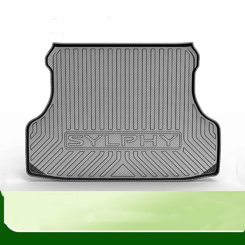 Black carbon fibre pattern TPE car boot pad for vehicle trunk protection