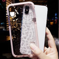 Simple stripe design TPU phone case for iPhone, shown in pink, white and black border colour options.