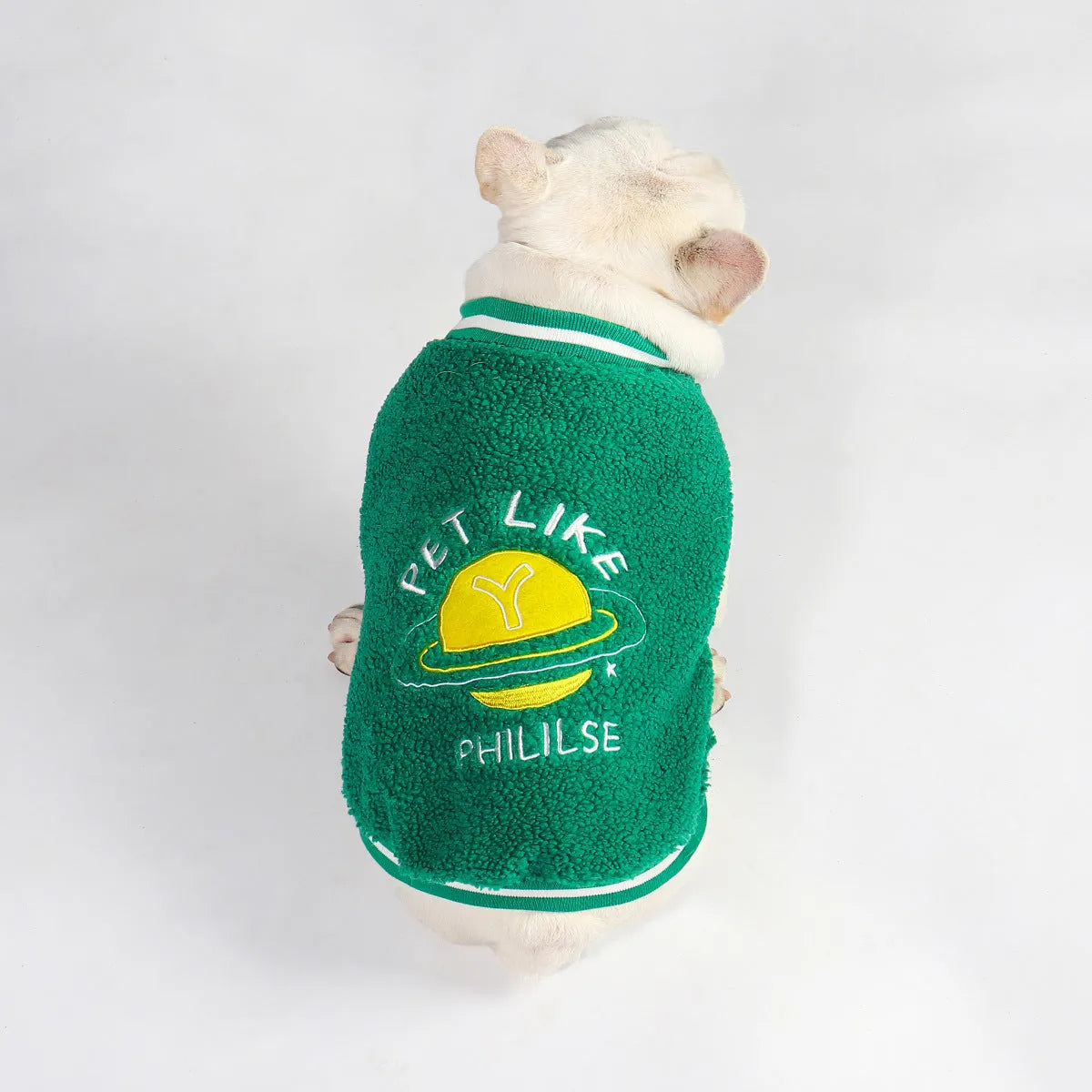 Green fleece-lined thick dog winter coat for large breeds size L to 4XL